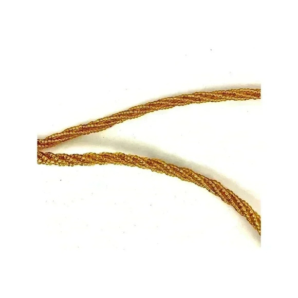 VTG Golden Yellow Mini Seed Bead Tassels - 2 Pc 60" Long Christmas Holiday Decor - Picture 5 of 8